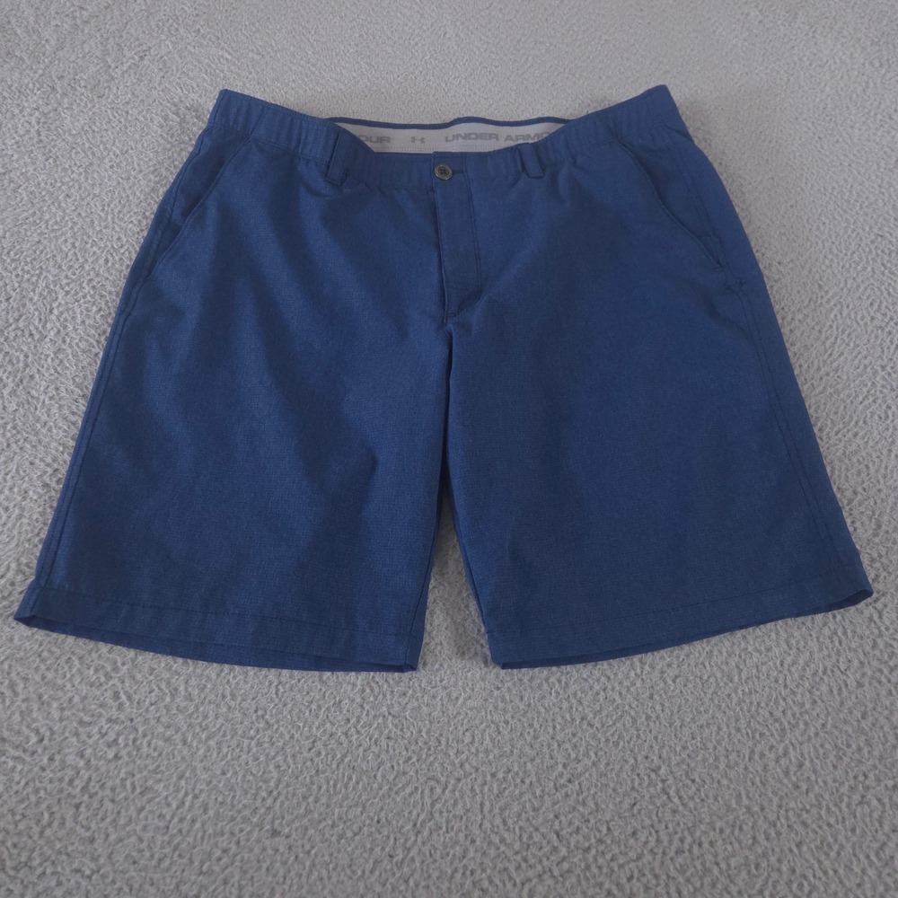 Under Armour Shorts Mens 40 Blue Match Play Vented Textured Breathable Golf